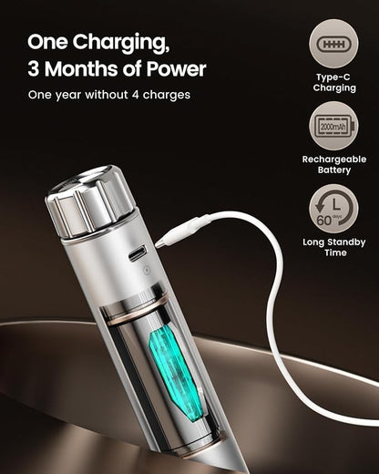 Maestri House Rechargeable Milk Frother with Stepless Speed Control, LunaFro Max Handheld Electric Foam Maker Waterproof Drink Mixer Foamer with Stand & Detachable Whisks for Lattes, Cappuccino