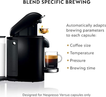 Nespresso Vertuo Plus Deluxe Coffee and Espresso Maker by Breville, Black