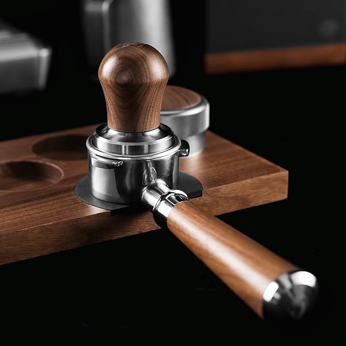 CrossCreek 54mm Espresso Tamper | Fits 54mm Breville Barista Espresso Portafilter | Thickening Base Walnut Handle Tamper Tools for Espresso Machine | Espresso Machine Accessories