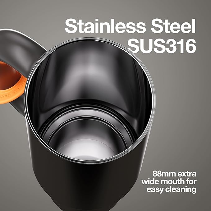 BaWang Insulated Stainless Steel Tumbler | Tumbler with Handle and Straw 33oz | Cup Holder Friendly for Travel | Leakproof Water Bottle | BPA-Free | 316 stainless steel liner| Silver