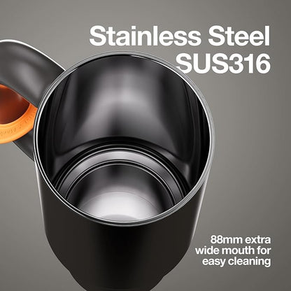 BaWang Insulated Stainless Steel Tumbler | Tumbler with Handle and Straw 33oz | Cup Holder Friendly for Travel | Leakproof Water Bottle | BPA-Free | 316 stainless steel liner| Silver