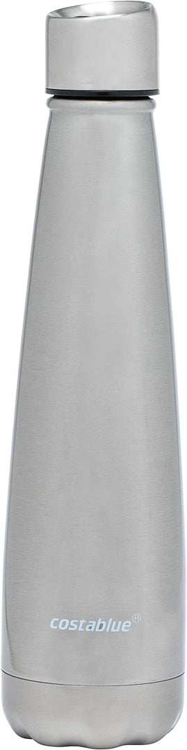 Insulated Water Bottle - On-The-Go Refillable Stainless Steel Water Bottles For Adults, Reusable Thermos Travel Tumbler With Leak-proof Lid For Hot & Cold Beverages (17Oz. Stainless Steel)