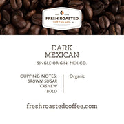 Fresh Roasted Coffee, Organic Dark Mexican | Mold & Myco 3rd Party Tested, USDA Organic, Kosher | Dark Roast 12 oz Whole Bean