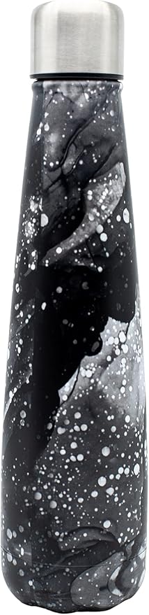 Insulated Water Bottle - On-The-Go Refillable Stainless Steel Water Bottles For Adults, Reusable Thermos Travel Tumbler With Leak-proof Lid For Hot & Cold Beverages (17Oz. Ligth Charcoal)
