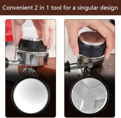 53mm Coffee Distributor,Dual Head Coffee Tamper,Espresso Distribution Tool,Adjustable Depth- Professional Espresso Distributor Leveler Tool Fits for 54mm