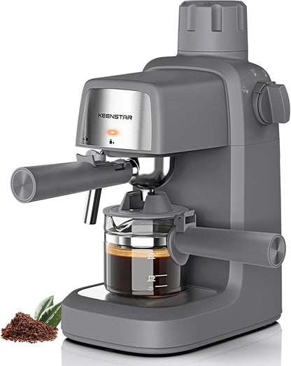 3.5Bar Espresso Machine with Milk Frother, 800W Compact Espresso and Cappuccino Machine with Preheating Function, 4 Cup Espresso Maker for Cappuccino or Latte, Gift for Coffee Lover