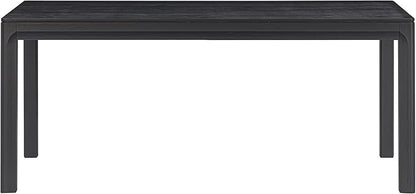 NTC Flow 71 Inch Modern Design, Rectangular Dinner Table for Dining Room, Living Room Furniture, Effortless Assembly, Burnt Black