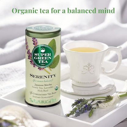 Republic of Tea, Tea Supergreen Serenity Organic, 36 Count