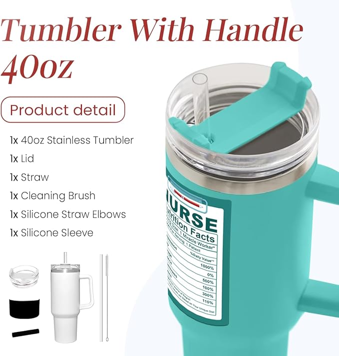 Nurse Gifts 40oz Stainless Steel Insulated Tumbler - Coffee Cup for Nurses Week, Appreciation Gifts