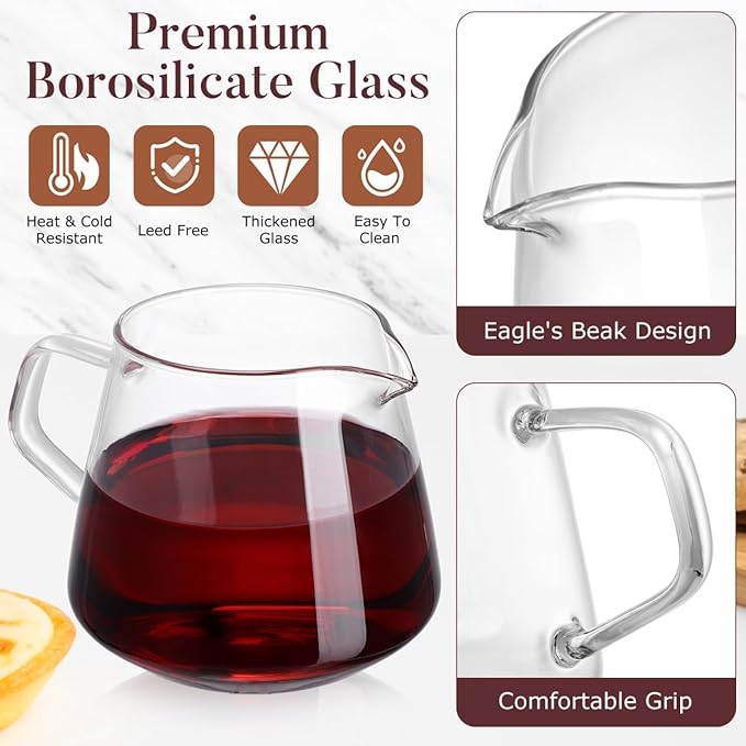 Hand Pour Coffee Maker Glass Coffee Server Latte Art Pitcher Home Carafe Cup Server Simple Drinks Dispenser Clear Coffee Maker(650 ML)