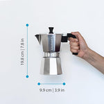 Load image into Gallery viewer, GROSCHE Milano Stovetop Espresso Maker Moka Pot 6 espresso Cup - 9.3 oz, Silver - Cuban Coffee Maker Stove top coffee maker Moka Italian espresso greca coffee maker brewer percolator