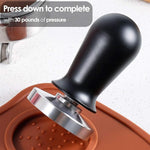 Load image into Gallery viewer, 53mm Coffee Tamper Stainless Steel Espresso Tamper with Spring Loaded Coffee Calibrated Tamper Flat Base Barista Office Family Espresso Coffee Maker Accessories(with Spring, 53mm)