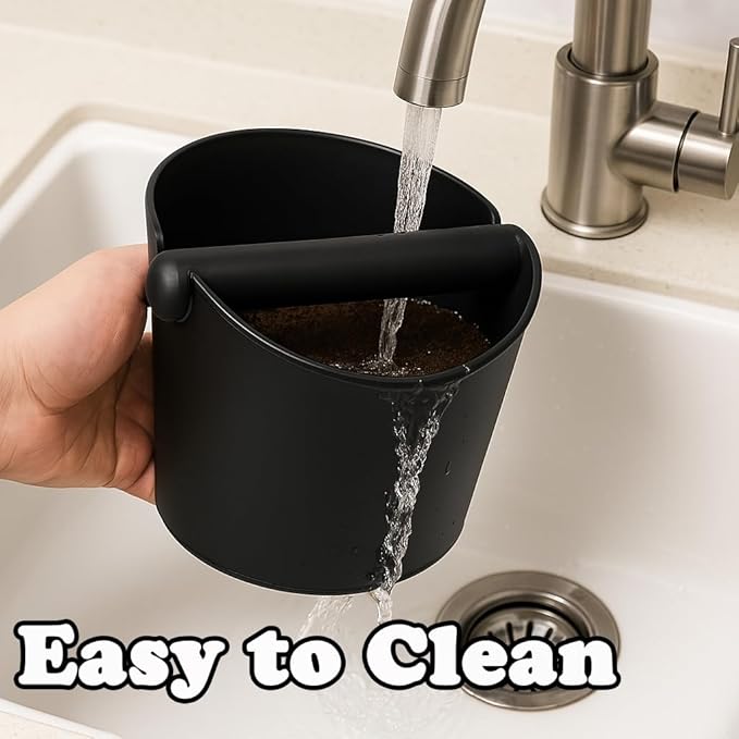 6.3-Inch Large Espresso Knock Box - Shock-Absorbent Design with Removable Knock Bar & Non-Slip Base - Durable Coffee Machine Accessories for Home, Office, Café Use