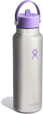 Load image into Gallery viewer, Hydro Flask Water Bottle - Insulated Stainless Steel - Wide Mouth Flex Straw Lid, Non Spill, Leakproof and Refillable in 40 Oz Stainless Steel Violet