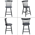 Load image into Gallery viewer, chairus 24" Black Windsor Counter Height Bar Stools Set of 2, Farmhouse Wooden Counter Stools with Spindle Back &amp; Turned Legs, Rustic Vintage Colonial Bar Chairs for Kitchen Island