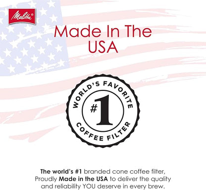 Melitta #4 Cone Coffee Filters, Unbleached Natural Brown, 100 Count (Pack of 3), 300 Total Filters - Packaging May Vary