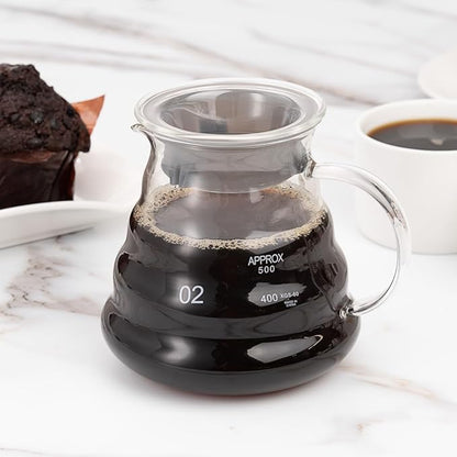 Restaurantware Restpresso 22 Ounce Coffee Carafe 1 Insulated Coffee Server - Push-Button Top Wide Spout Clear Glass Coffee Pitcher Built-In Handle Leakproof