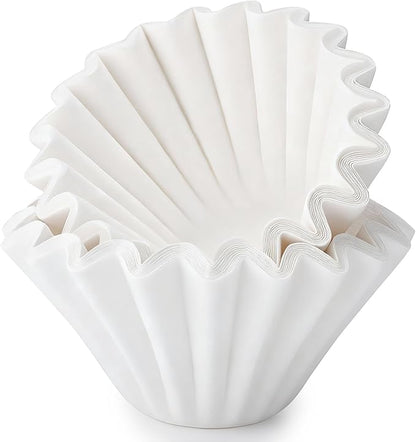 Segarty 1-4 Cup Disposable Basket Coffee Filters, 50 Count 7.2in White Paper-made Filters Pour Over Maker Papers, Ideal Liners for Commercial Household Coffee Percolators Dripper Most Brewer Machines