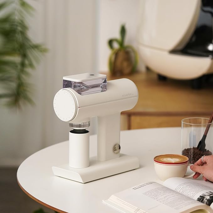 TIMEMORE Sculptor 078S Flat Burr Coffee Bean Grinder, Electric Espresso Grinder with Stepless Coarseness Adjustment, Suitable for Espresso, Pour over, French Press, Cold Brew - White