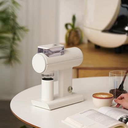 TIMEMORE Sculptor 078S Flat Burr Coffee Bean Grinder, Electric Espresso Grinder with Stepless Coarseness Adjustment, Suitable for Espresso, Pour over, French Press, Cold Brew - White