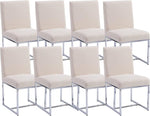 Load image into Gallery viewer, CIMOTA Modern Dining Chairs Set of 8, Upholstered Dining Room Chairs Armless Guest Side Chair with Chrome Base for Dining Room/Kitchen, Beige, 8PCS