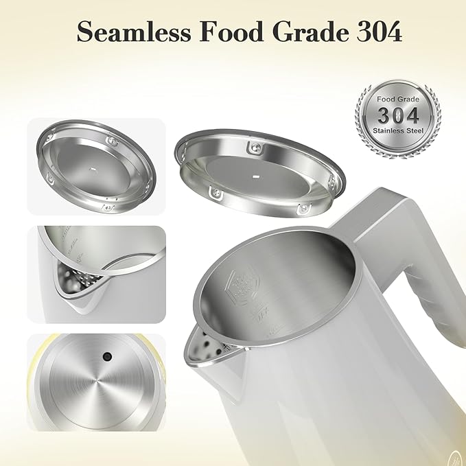 Electric Kettle Temperature Control, 304 Stainless Steel Interior, BPA-Free, 1.25L Hot Water Boiler, 1200W Kettle with Auto Shut-Off & Boil Dry Protection, Cordless Base (Yellow Gradient)