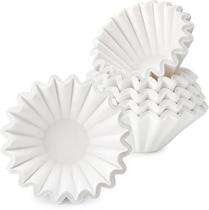 Segarty 150 Count Paper Basket Coffee Filters Disposable, 6.1in 1-2 Cup White Paper Filter, Ideal Pour Over Maker Basket Dripper Liners for Home, Office, Cafeteria Use, Suitable for Most Coffee Maker