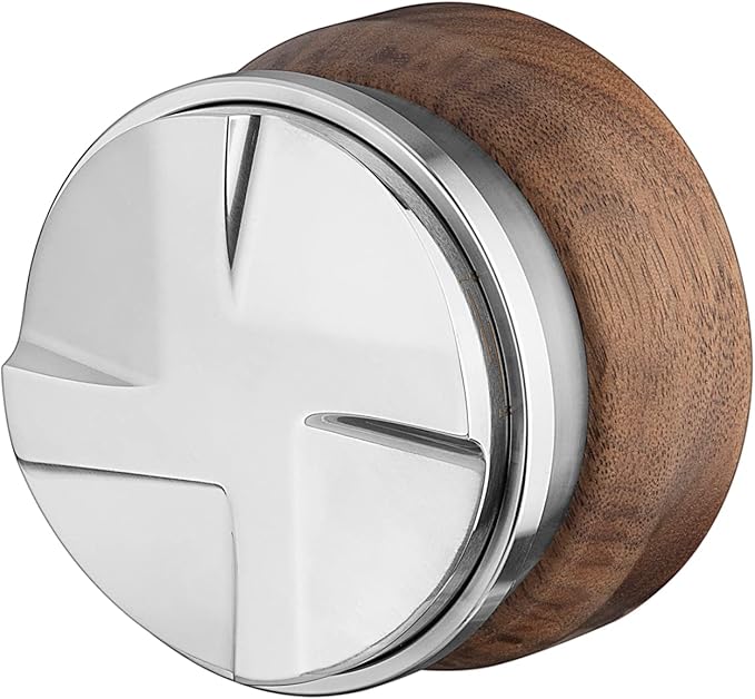 MOJAE 58.5mm Espresso Distributor, Espresso Distribution Tool, Coffee Distributor Adjustable Depth Espresso Leveler With Walnut Wood Handle, Fits for 58mm Portafilter