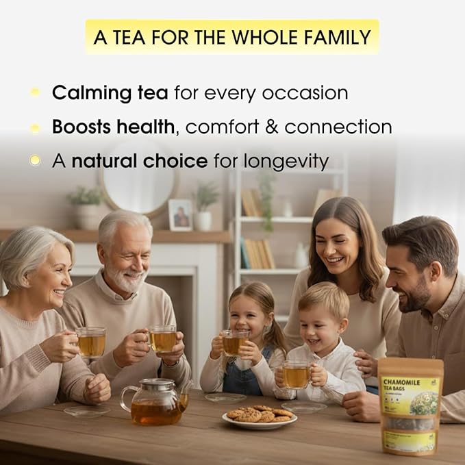 TeaDeam Tea Chamomile Tea Bags | Caffeine-Free & Sleep Time Tea | Chamomile Flowers Aroma - For Relieving Stress | Brew Hot Or Iced | 200 Tea Bags