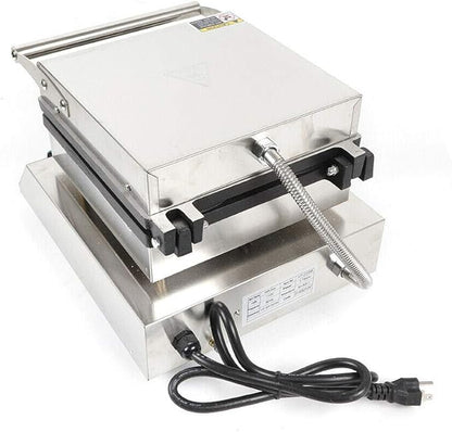 Commercial Belgian Waffle Iron, 4 Grids 1750W Stainless Steel Nonstick Double Side Waffle Maker Machine Electric Round Waffle Baker for Bakery, Restaurant, Snack Bar, Home