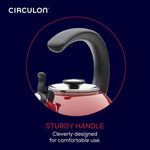 Load image into Gallery viewer, Circulon Enamel on Steel Whistling Teakettle/Teapot With Flip-Up Spout, 2 Quart - Red