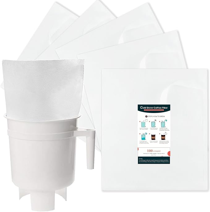 CELLENOMC Cold Brew Coffee Filter Bags - 100 Pack Cold Brew System Home Model Filter Bags 11.5'' x 13'' Compatible for Toddy Cold Brew Coffee Maker Natural Sturdy Disposable Home Cold Brew Filter Bags
