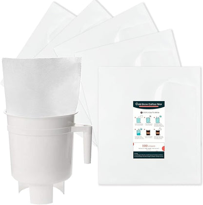 CELLENOMC Cold Brew Coffee Filter Bags - 100 Pack Cold Brew System Home Model Filter Bags 11.5'' x 13'' Compatible for Toddy Cold Brew Coffee Maker Natural Sturdy Disposable Home Cold Brew Filter Bags