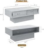 Load image into Gallery viewer, LED Coffee Table with Storage, Rectangular Center Table for Living Room, Modern High Glossy Farmhouse Grey Coffee Table with 16 Colors LED Lights, Wooden Living Room Table