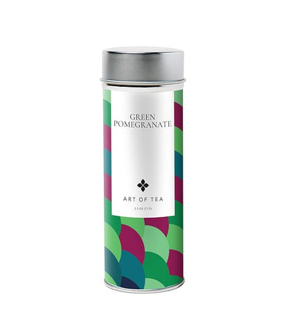 Art of Tea | Organic Green Pomegranate Green Tea 2.5oz | Artisan Loose Leaf Tea Tin
