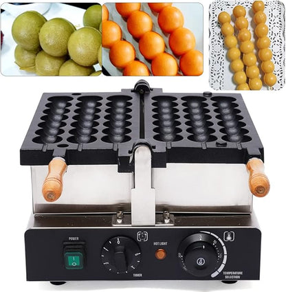 Mini Dutch Cone Pancake Ball Waffle Pancake Maker, Non-stick Stainless Steel Waffle Pancake Maker for Home Kitchen,Pancake Maker with Adjustable Thermostats Timers 110v 50-300℃