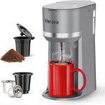 Load image into Gallery viewer, Mini Single Serve Coffee Maker for K Cup and Ground Coffee, Fast Brew One Cup Coffee Machine with Descaling Reminder and Water Window, 6 to 12 oz. Brew Sizes, Grey