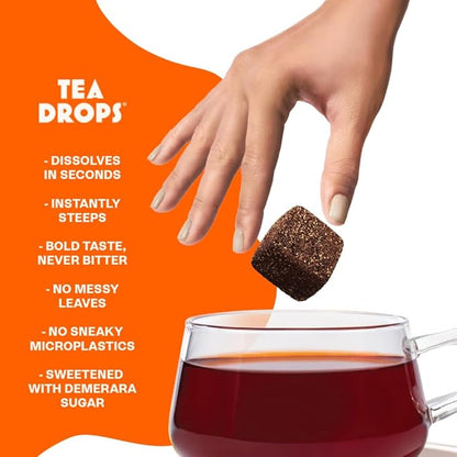 Tea Drops 30 Bulk Pack Thai Tea Bagless Tea - Loose Leaf, Lightly Sweetened, On-The-Go. Plastic-Free Tea - Iced or Hot