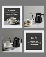 Load image into Gallery viewer, 0.8L Gooseneck Electric Kettle, Precise Temperature Control for Pour Over Coffee &amp; Tea, 1200W Fast Boiling Water, Auto Shut Off, Scheduling, Stainless Steel, Black