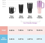 Load image into Gallery viewer, WETOWETO 40oz Tumbler with Handle | Insulated Stainless Steel Travel Mug | 34Hrs Cold &amp; 10Hrs Hot Retention | 100% Leakproof Lid &amp; Straw | Dishwasher Safe + Car Cup Holder Fit (Purple-Pink Gradient)