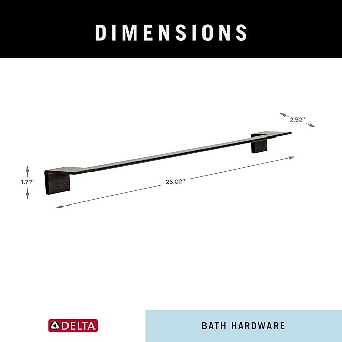 DELTA FAUCET Rubber Limited 77724-RB Vero 24 in. Wall Mount Towel Bar Bath Hardware Accessory in Venetian Bronze