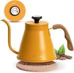 Load image into Gallery viewer, Harriet Gooseneck Kettle with Thermometer for Pour Over Coffee and Tea, 37 fl oz, Stainless Steel, Durable 3-Layer Base, Ideal Spout for Precision Pouring, Compatible with all Stove Tops, Yellow