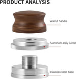 Load image into Gallery viewer, 51mm Coffee Distributor, Espresso Distribution Tool, Adjustable Depth Espresso Tamper Leveler with Walnut Wood Handle Fits for 51mm Delonghi Barista Portafilter