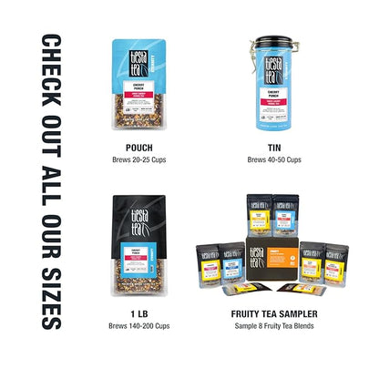 Tiesta Tea - Cherry Punch, Loose Leaf, Sweet Cherry Herbal Drink, Premium Blend, Non-Caffeinated Fruit Tea, Makes Hot or Iced & Up to 50 Cups, 4oz Refillable Tin
