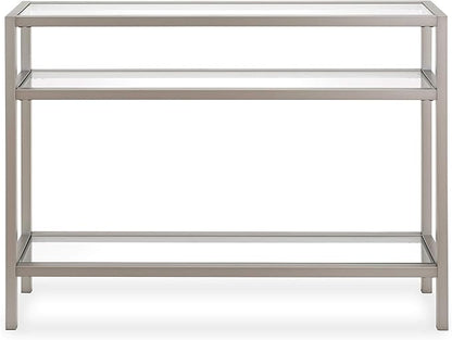 Henn&Hart Sivil Console Table, 42" Wide, Silver