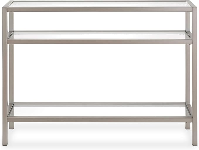 Henn&Hart Sivil Console Table, 42" Wide, Silver