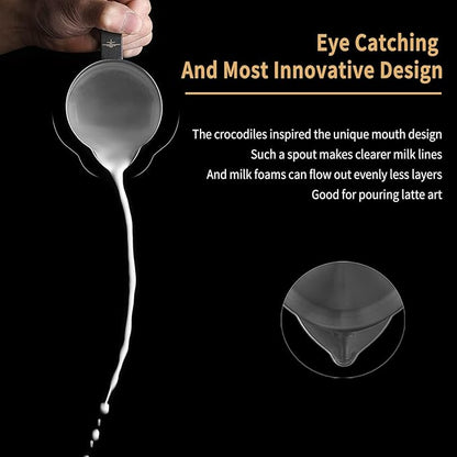 MHW-3BOMBER Espresso Steaming Pitcher Milk Frothing Pitcher Stainless Steel Milk Coffee Cappuccino Latte Art Barista Cup 20oz/600ml (Matte Black) P5033B-OS