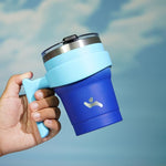 Load image into Gallery viewer, 10 oz Tumbler with Handle and 2 Straw 2 Lid, Insulated Water Bottle Stainless Steel Vacuum Cup Reusable Travel Mug,Sky