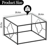 Load image into Gallery viewer, Black Coffee Table Modern Center Table,Glass Square Minimalist Coffee Table Tea Table for Living Room,Tempered Glass-top with Sturdy Metal Frame, Easy Assembly,26.4 x 26.4 x 15.7 Inches