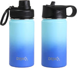 Load image into Gallery viewer, DRINCO Stainless Steel Water Bottle Spout Lid Vacuum Insulated Double Wall Water Bottle Wide Mouth (40oz 32oz 22oz 18oz 14oz) Leak Proof Keeps Cold or Hot (14 oz, 14oz Morning Sky Blue)